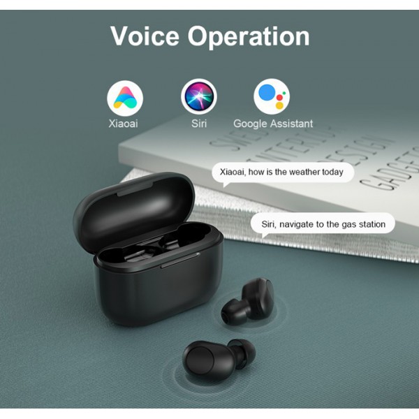 HAYLOU earphones GT5, true wireless, θήκη φόρτισης, touch control, μαύρα HAYLOU earphones GT5, true wireless, θήκη φόρτισης, touch control, μαύρα