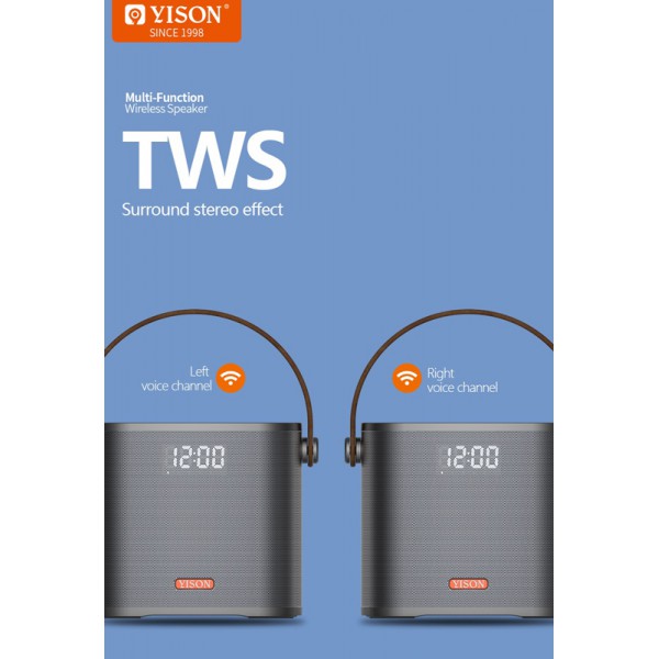 YISON φορητό ηχείο Hanker H5, 10W, Bluetooth 5.0, 4000mAh, γκρι YISON φορητό ηχείο Hanker H5, 10W, Bluetooth 5.0, 4000mAh, γκρι