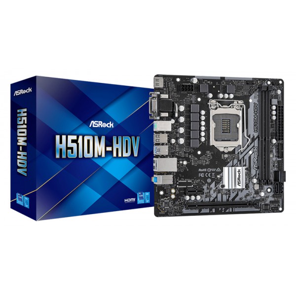 ASROCK μητρική H510M-HDV, 2x DDR4, s1200, USB 3.2, mATX ASROCK μητρική H510M-HDV, 2x DDR4, s1200, USB 3.2, mATX