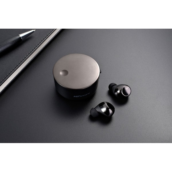 HIFUTURE earphones HeliX με θήκη φόρτισης, true wireless, μαύρα