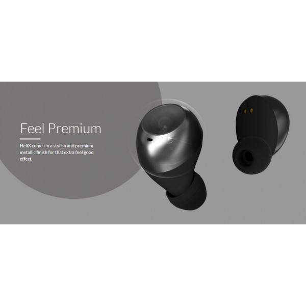 HIFUTURE earphones HeliX με θήκη φόρτισης, true wireless, μαύρα
