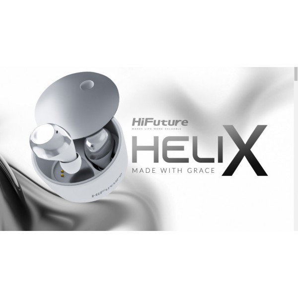 HIFUTURE earphones HeliX με θήκη φόρτισης, true wireless, λευκά