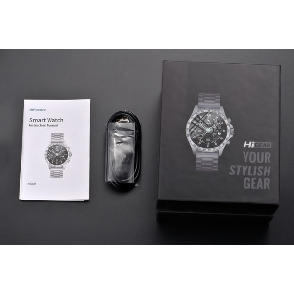 HIFUTURE smartwatch HiGEAR, 1.3", IP68, heart rate monitor, ασημί