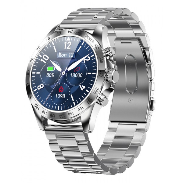 HIFUTURE smartwatch HiGEAR, 1.3", IP68, heart rate monitor, ασημί