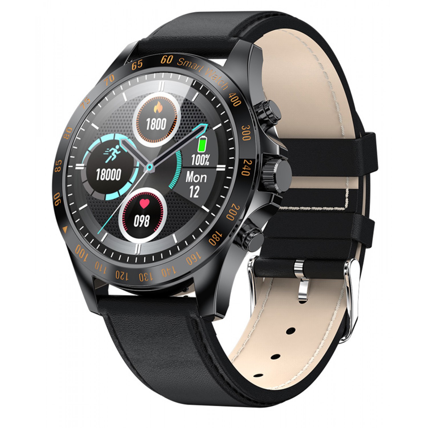 HIFUTURE smartwatch HiGEAR, 1.3", IP68, heart rate monitor, μαύρο