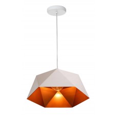 POWERTECH φωτιστικό οροφής HLL-0014, E27, Φ38, μεταλλικό, λευκό-πορτοκαλί