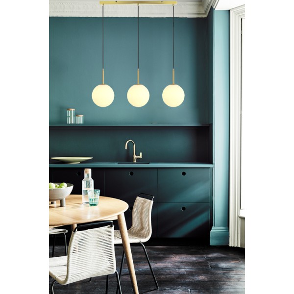 POWERTECH φωτιστικό οροφής HLL-0036, 3x E27, Φ 3x20, μεταλλικό, χρυσό