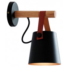 POWERTECH φωτιστικό τοίχου HLL-0039, E27, Φ13, μεταλλικό, μαύρο