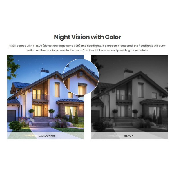 HEIMVISION IP Camera HM311, WiFi, 3MP, 2-way audio, IP65, λευκή HEIMVISION IP Camera HM311, WiFi, 3MP, 2-way audio, IP65, λευκή