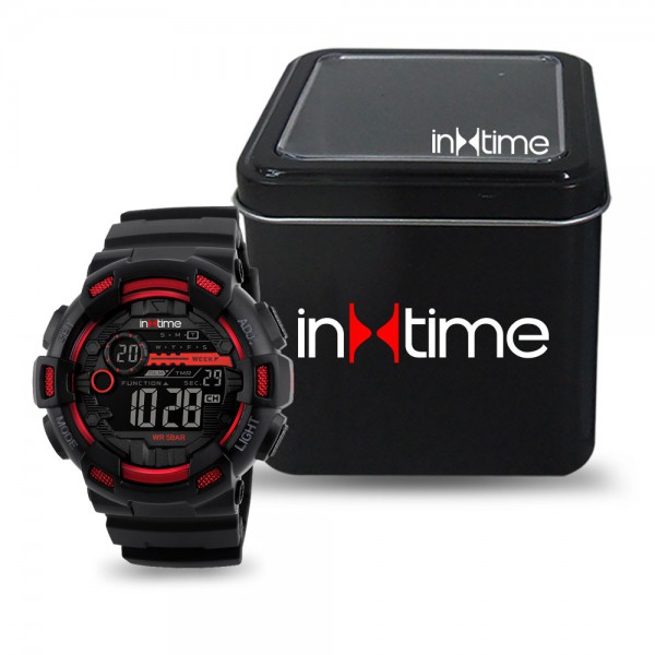 INTIME Ρολόι χειρός Chrono-02, Double time, EL φωτισμός, κόκκινο INTIME Ρολόι χειρός Chrono-02, Double time, EL φωτισμός, κόκκινο