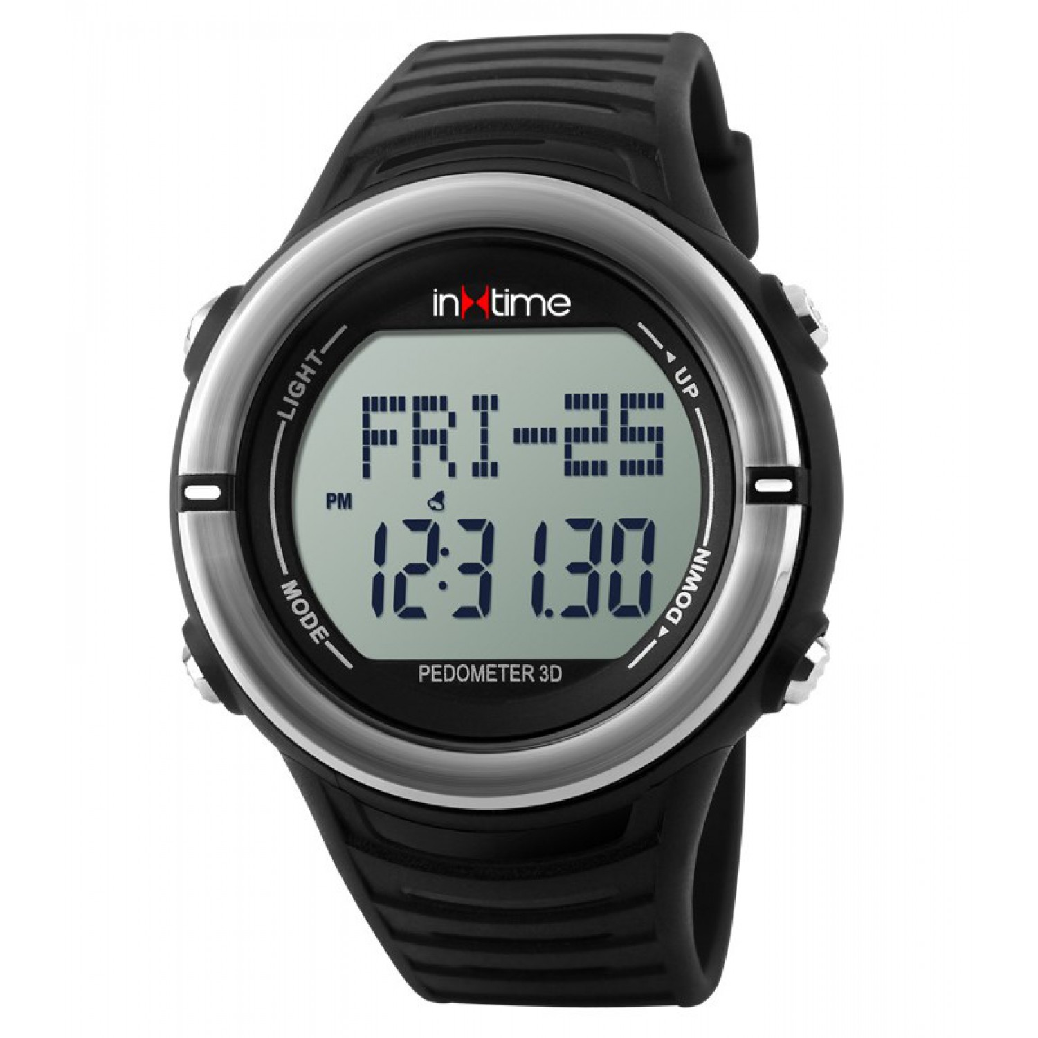 INTIME Ρολόι χειρός Hard-01, Pedometer, Παλμοί καρδιάς, Θερμίδες, ασημί INTIME Ρολόι χειρός Hard-01, Pedometer, Παλμοί καρδιάς, Θερμίδες, ασημί