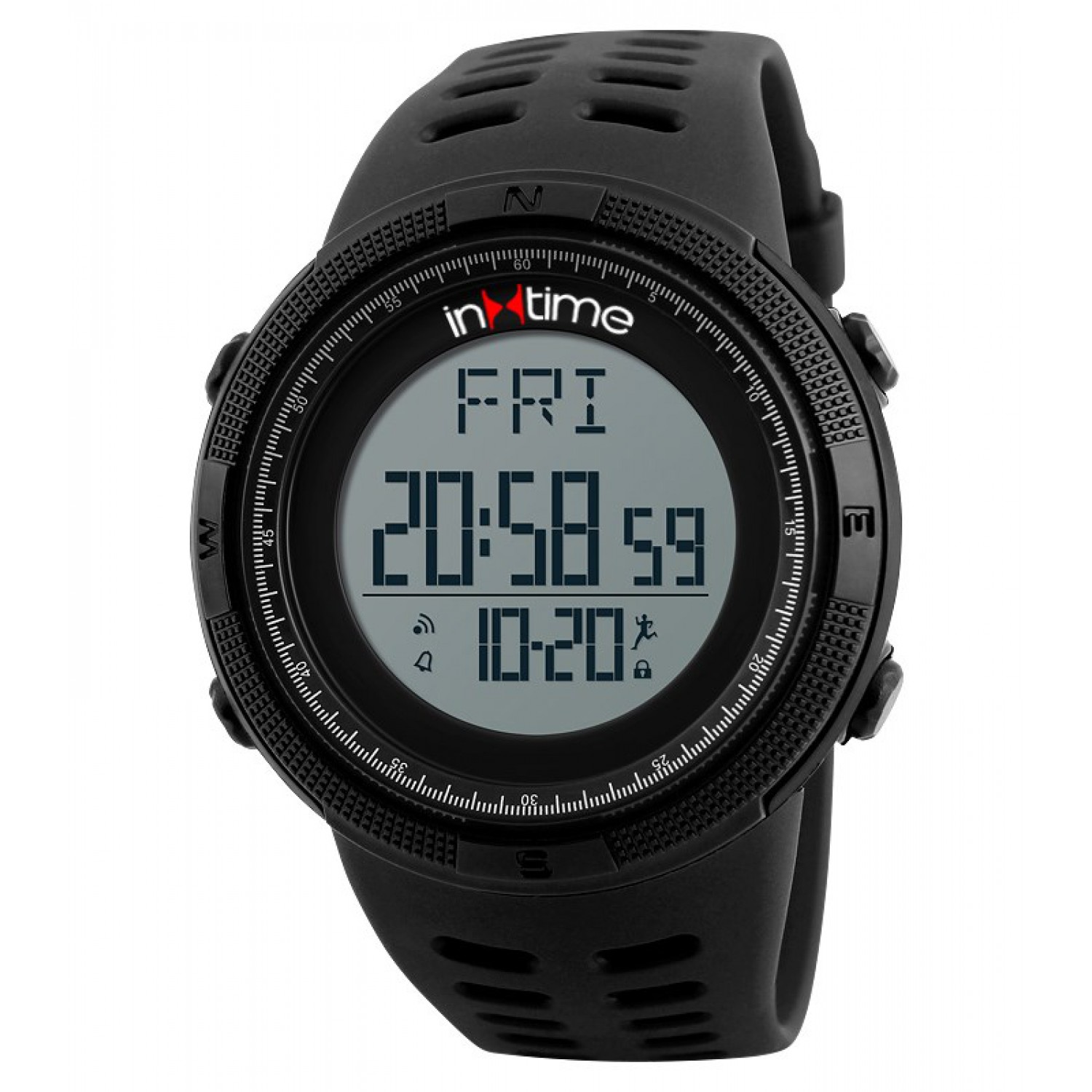 INTIME Ρολόι χειρός Step-01, Pedometer, Θερμίδες, El φωτισμός, μαύρο INTIME Ρολόι χειρός Step-01, Pedometer, Θερμίδες, El φωτισμός, μαύρο