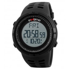 INTIME Ρολόι χειρός Step-01, Pedometer, Θερμίδες, El φωτισμός, μαύρο