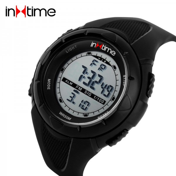 INTIME Ρολόι χειρός Chrono-04, Double time, EL φωτισμός, μαύρο INTIME Ρολόι χειρός Chrono-04, Double time, EL φωτισμός, μαύρο