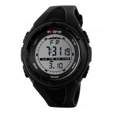 INTIME Ρολόι χειρός Chrono-04, Double time, EL φωτισμός, μαύρο