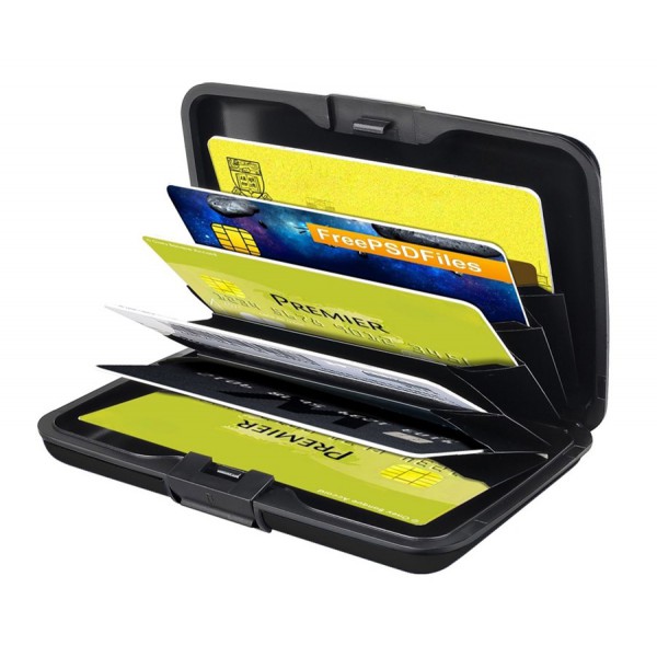 INTIME πορτοφόλι προστασίας ανάγνωσης πιστωτικών καρτών IT-018, μαύρο