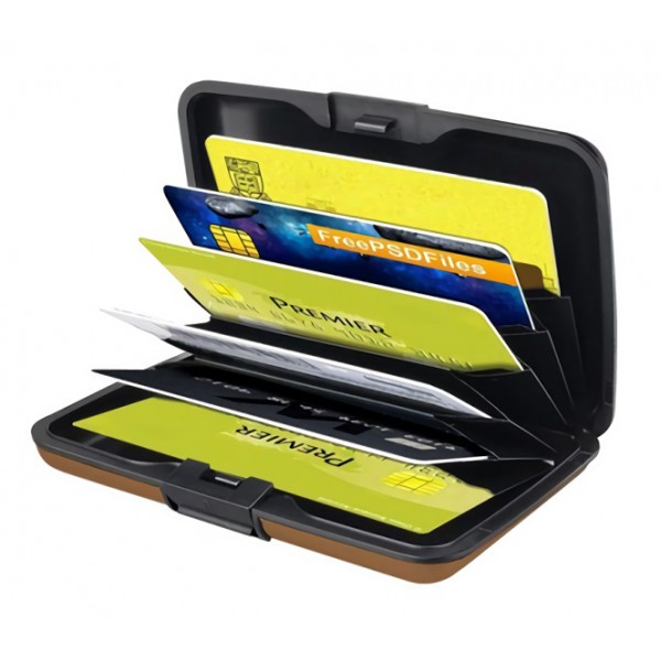 INTIME πορτοφόλι προστασίας ανάγνωσης πιστωτικών καρτών IT-019, καφέ