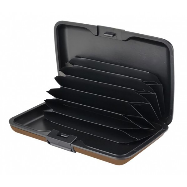 INTIME πορτοφόλι προστασίας ανάγνωσης πιστωτικών καρτών IT-019, καφέ