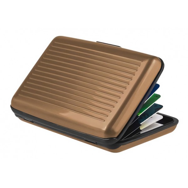 INTIME πορτοφόλι προστασίας ανάγνωσης πιστωτικών καρτών IT-019, καφέ