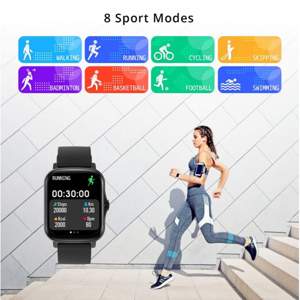 ΙΝΤΙΜΕ smartwatch P8 Plus 1.69" έγχρωμο IP67, HR & Blood pressure, μαύρο ΙΝΤΙΜΕ smartwatch P8 Plus 1.69" έγχρωμο IP67, HR & Blood pressure, μαύρο