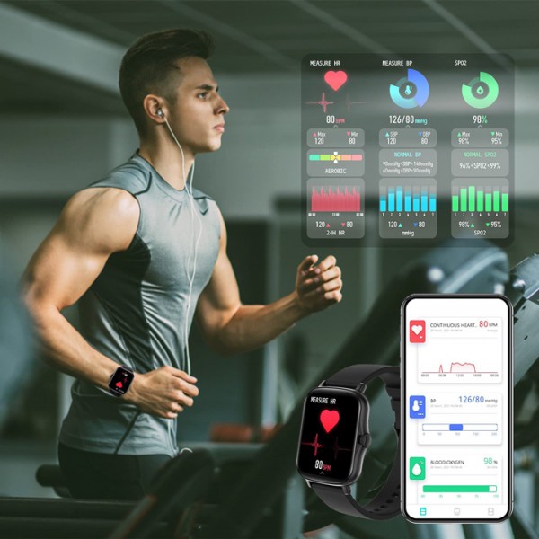 ΙΝΤΙΜΕ smartwatch P8 Plus 1.69" έγχρωμο IP67, HR & Blood pressure, μαύρο ΙΝΤΙΜΕ smartwatch P8 Plus 1.69" έγχρωμο IP67, HR & Blood pressure, μαύρο