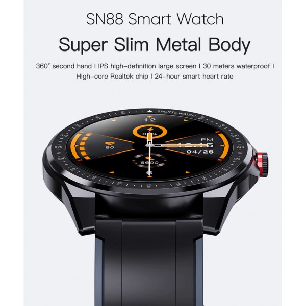 ΙΝΤΙΜΕ smartwatch SN88, 1.28" έγχρωμο, IP68, HR & Blood pressure, μαύρο ΙΝΤΙΜΕ smartwatch SN88, 1.28" έγχρωμο, IP68, HR & Blood pressure, μαύρο