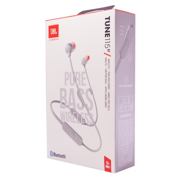 JBL ασύρματα ακουστικά JBL-T115-GR, bluetooth, μικρόφωνο, 160mAh, γκρι JBL ασύρματα ακουστικά JBL-T115-GR, bluetooth, μικρόφωνο, 160mAh, γκρι