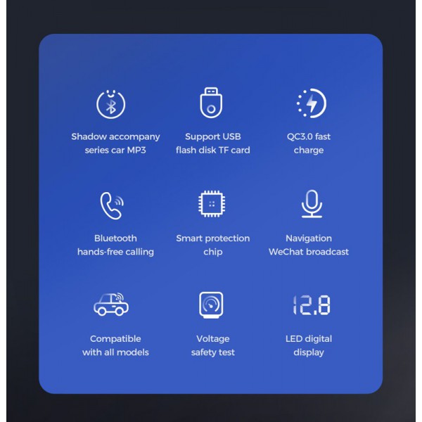 JOYROOM FM transmitter με οθόνη JR-CL02, 2x USB, micro SD, 18W, μαύρο JOYROOM FM transmitter με οθόνη JR-CL02, 2x USB, micro SD, 18W, μαύρο