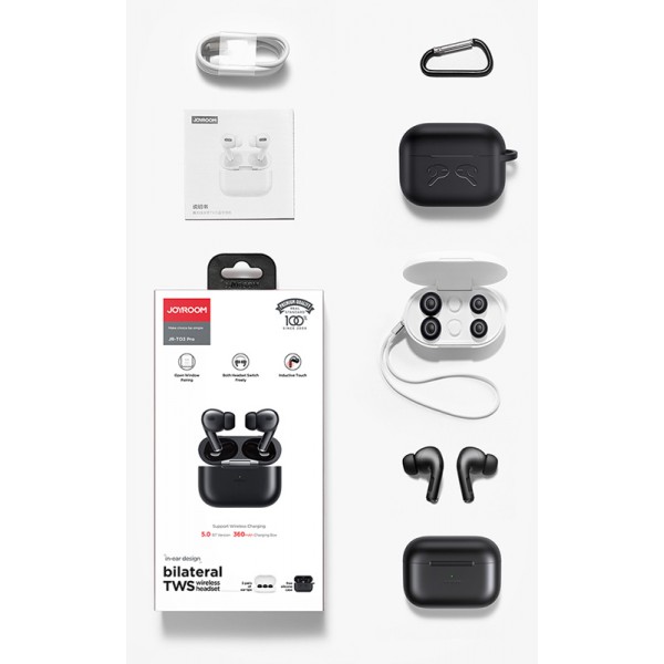 JOYROOM earphones με θήκη φόρτισης JR-T03S-PRO, true wireless, μαύρα