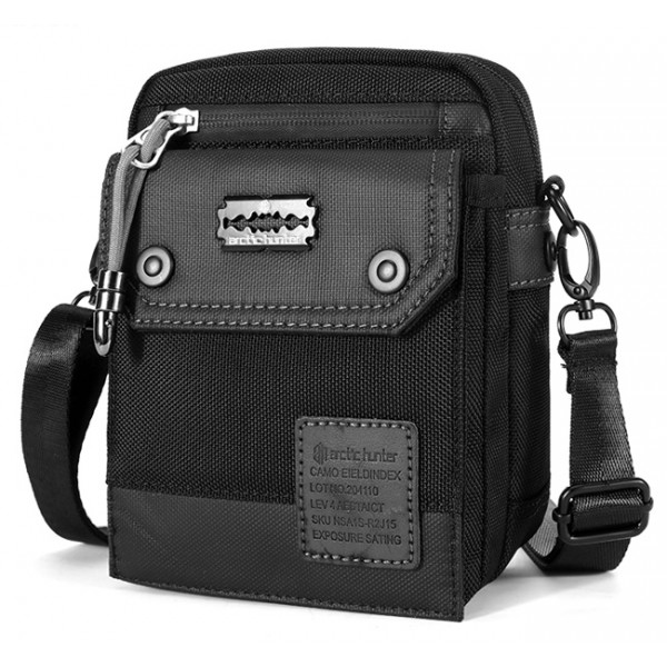 ARCTIC HUNTER τσάντα ώμου & ζώνης K00091-BK, αδιάβροχη, μαύρη