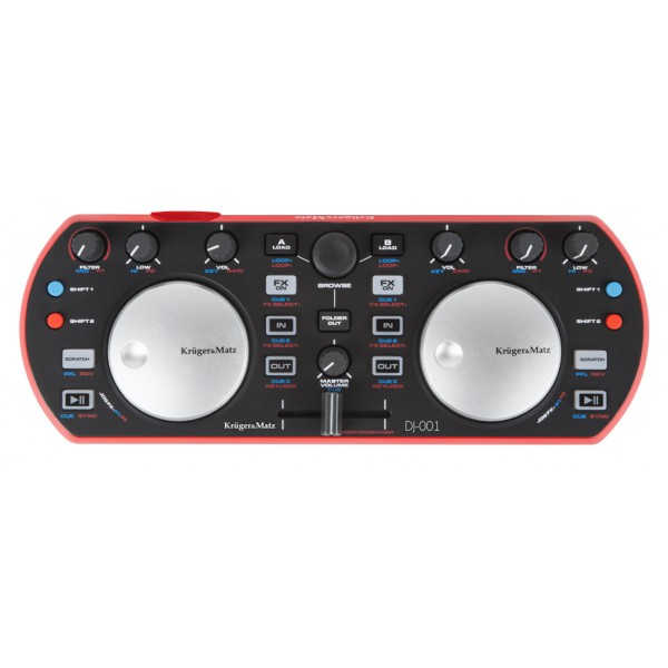 KRUGER&MATZ DJ Controller KMDJ001, μαύρο-κόκκινο KRUGER&MATZ DJ Controller KMDJ001, μαύρο-κόκκινο