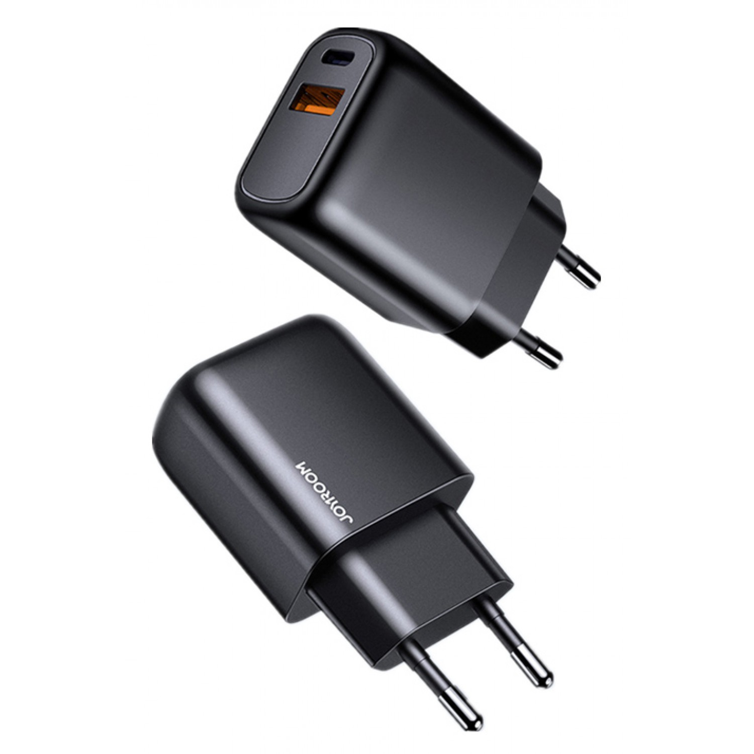 JOYROOM φορτιστής τοίχου L-QP204, USB + Type-C, 3A, μαύρος JOYROOM φορτιστής τοίχου L-QP204, USB + Type-C, 3A, μαύρος