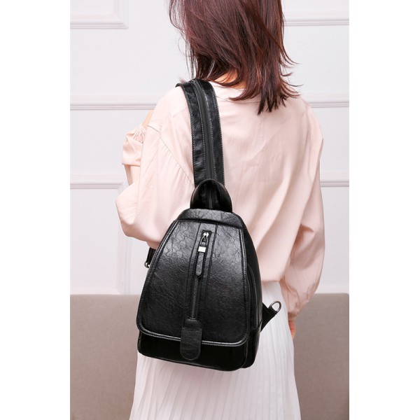 Γυναικεία τσάντα πλάτης LBAG-0002, μαύρη Γυναικεία τσάντα πλάτης LBAG-0002, μαύρη