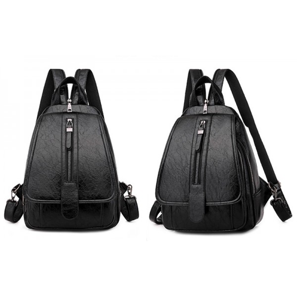 Γυναικεία τσάντα πλάτης LBAG-0002, μαύρη Γυναικεία τσάντα πλάτης LBAG-0002, μαύρη