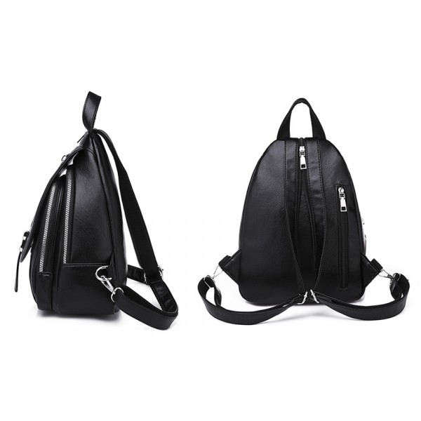 Γυναικεία τσάντα πλάτης LBAG-0003, μαύρη Γυναικεία τσάντα πλάτης LBAG-0003, μαύρη
