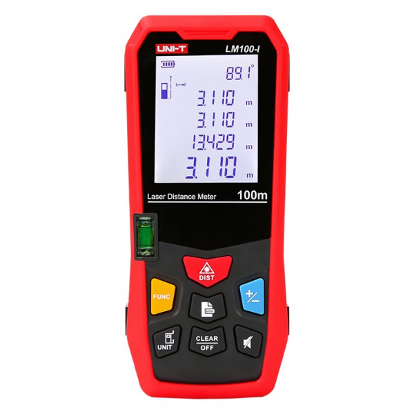 UNI-T laser μετρητής απόστασης LM100-I με οθόνη, m / in / ft, έως 100m