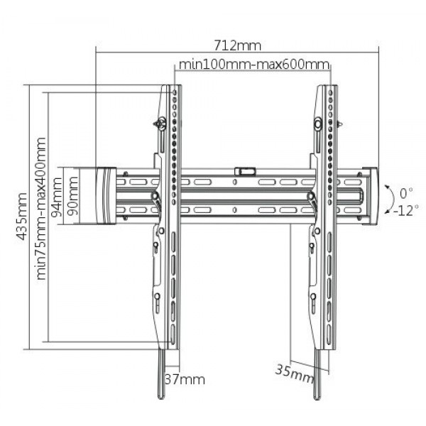 BRATECK Επιτοίχια βαση LP45-46T, για οθόνη 37"-70", έως 50kg BRATECK Επιτοίχια βαση LP45-46T, για οθόνη 37"-70", έως 50kg