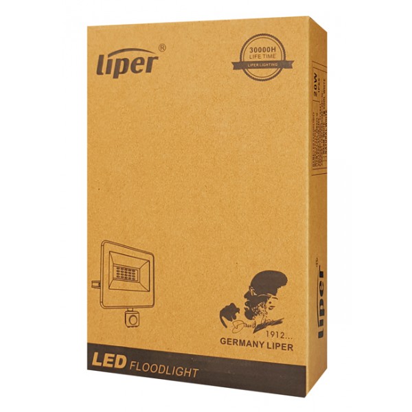 LIPER LED προβολέας LPFL-50BS01-G 50W με αισθητήρα κίνησης, IP65, 220V