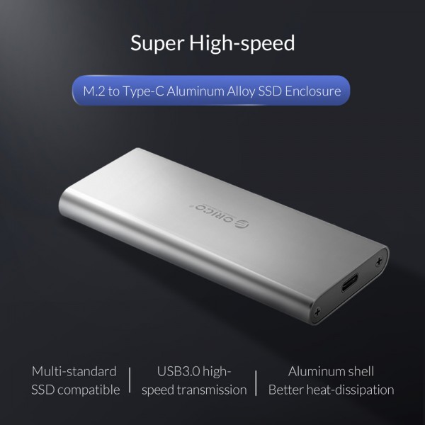 ORICO θήκη για Μ.2 B key SSD M2G-C3, USB 3.1, 5Gbps, 2TB, ασημί ORICO θήκη για Μ.2 B key SSD M2G-C3, USB 3.1, 5Gbps, 2TB, ασημί