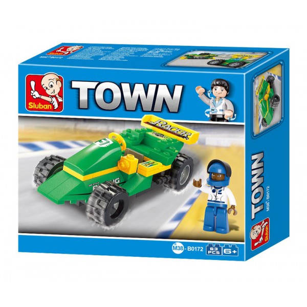SLUBAN Τουβλάκια Town, Racing Car M38-B0172, 63τμχ SLUBAN Τουβλάκια Town, Racing Car M38-B0172, 63τμχ