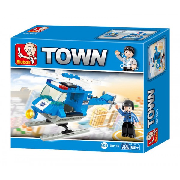 SLUBAN Τουβλάκια Town, Police Helicopter M38-B0175, 85τμχ
