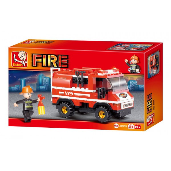 SLUBAN Τουβλάκια Fire, Fire Truck M38-B0276, 133τμχ