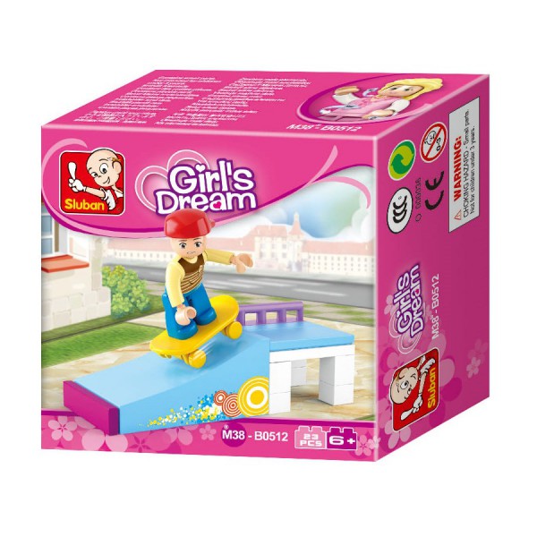 SLUBAN Τουβλάκια Girls Dream, Skate Ramp M38-B0512, 23τμχ