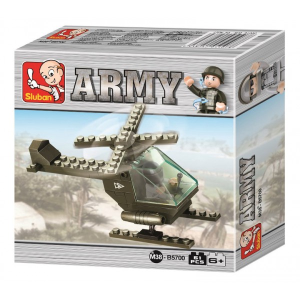 SLUBAN Τουβλάκια Army, Attack Helicopter M38-B5700, 51τμχ