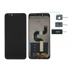 LCD για Xiaomi Redmi A2, Camera-Sensor ring, ear mesh, frame, μαύρη