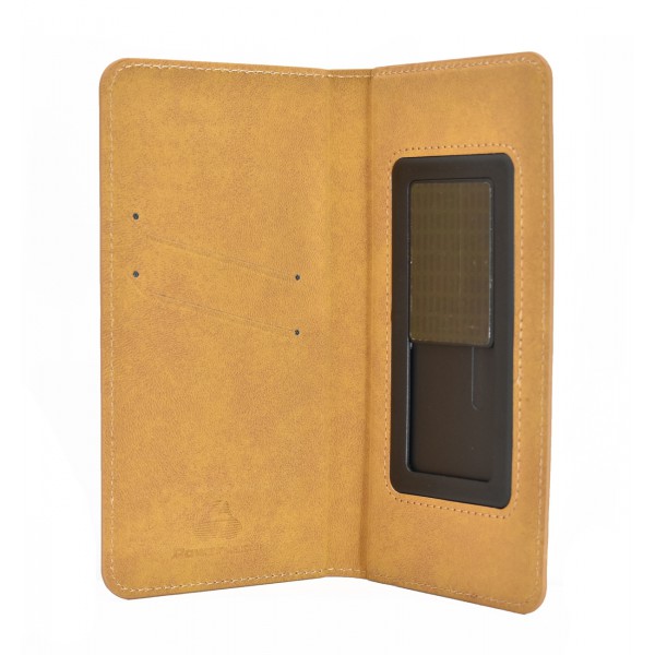 POWERTECH Θήκη Magnet Leather Slide Wide για Smartphone 5.5-5.9", μαύρη
