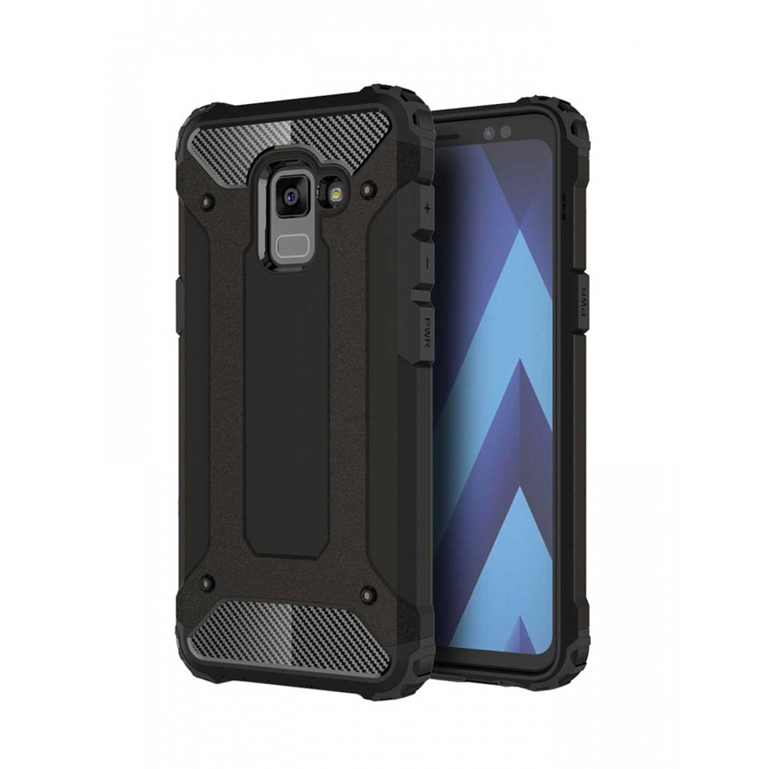 POWERTECH θήκη Hybrid Protect για Samsung Galaxy A8 Plus 2018, μαύρη