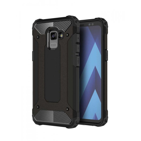 POWERTECH θήκη Hybrid Protect για Samsung Galaxy A8 Plus 2018, μαύρη