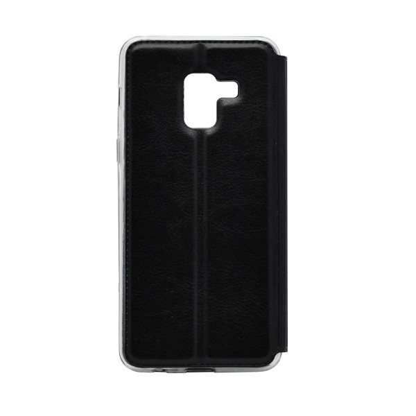 POWERTECH θήκη Magnet View Leather για Samsung A8 Plus 2018, μαύρη
