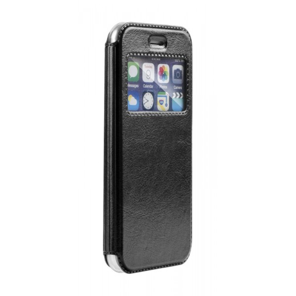 POWERTECH θήκη Magnet View Leather για Samsung A8 Plus 2018, μαύρη